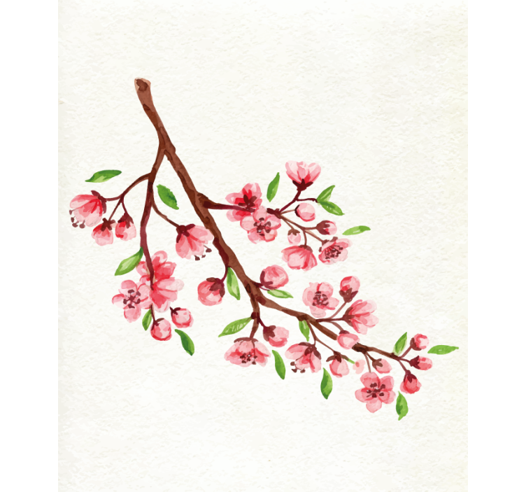 Cherry Blossom Branch flowers and plants roller blind - TenStickers