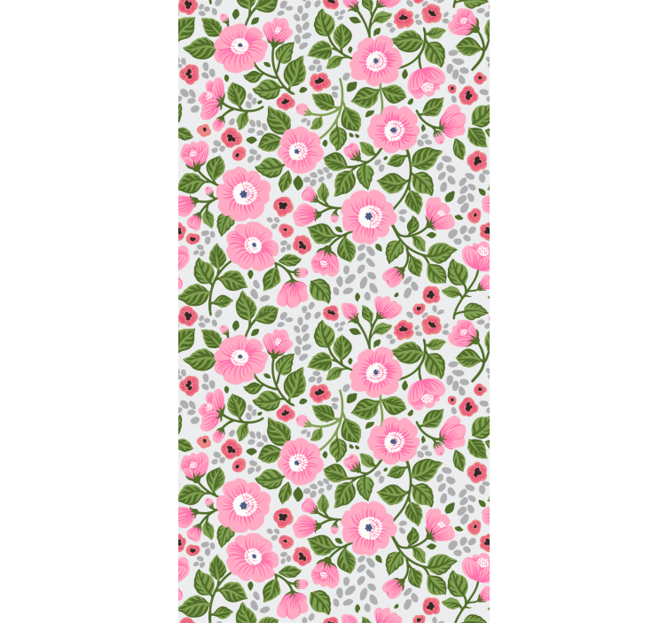 Pink blooms garden flowers and plants roller blind - TenStickers
