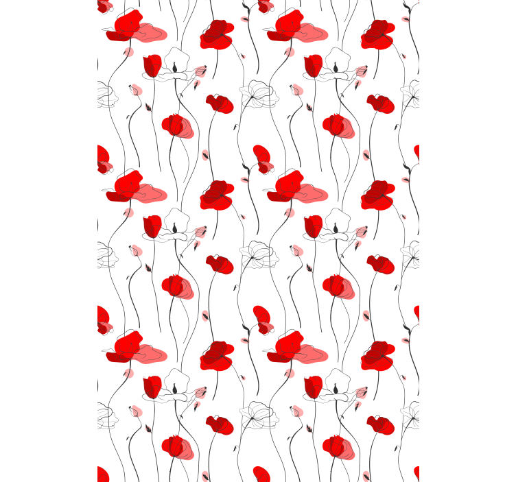 Drawing of Poppies Flower blind - TenStickers