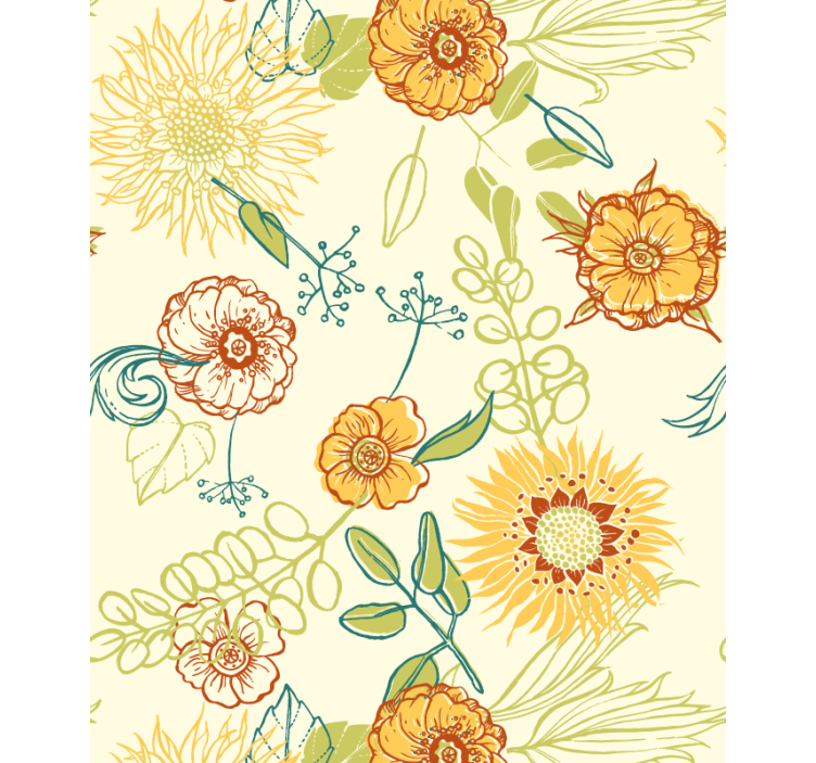 Vibrant Floral Patterns flowers and plants roller blind - TenStickers