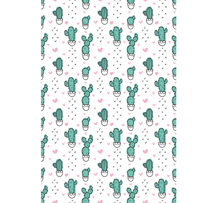 Cartoon cactus and hearts Master bedroom blind - TenStickers