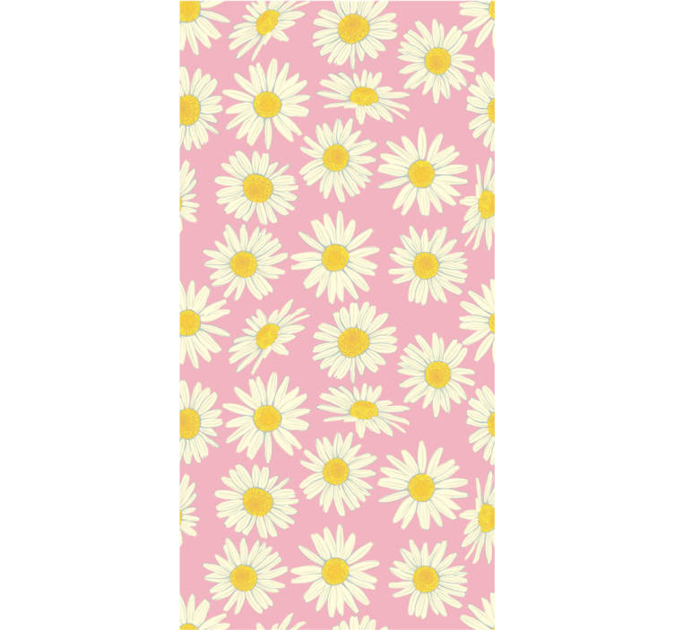 Daisy Pattern Bloom flowers and plants roller blind - TenStickers