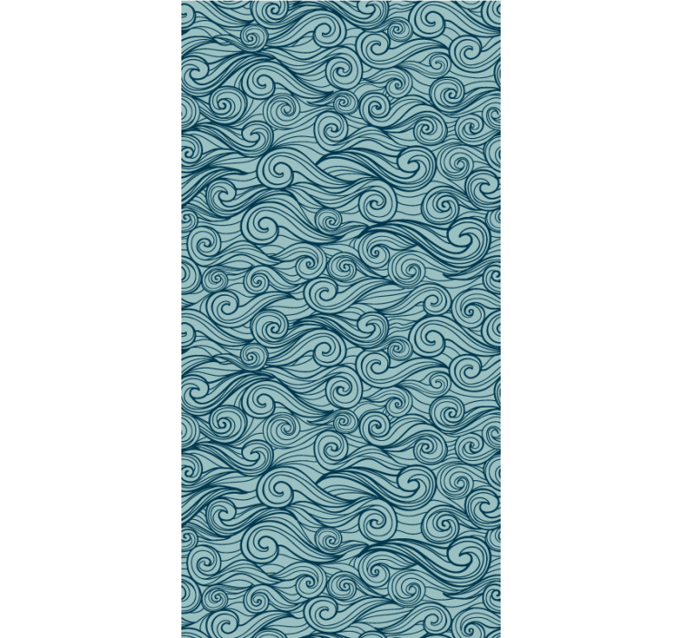 Blue sea waves pattern Living room blind - TenStickers
