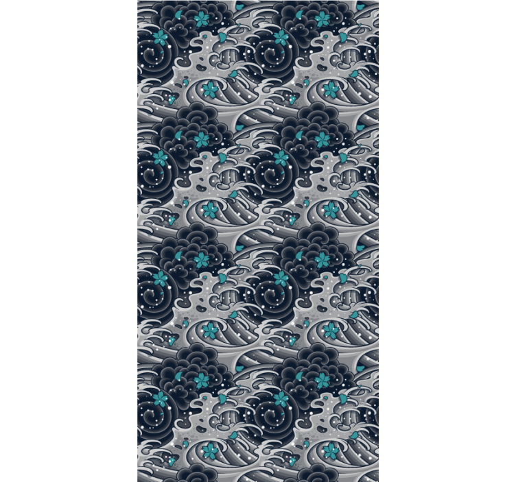 Flowery ocean waves original roller blind - TenStickers