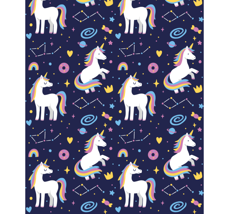 Unicorn pattern with symbols Childrens blind - TenStickers