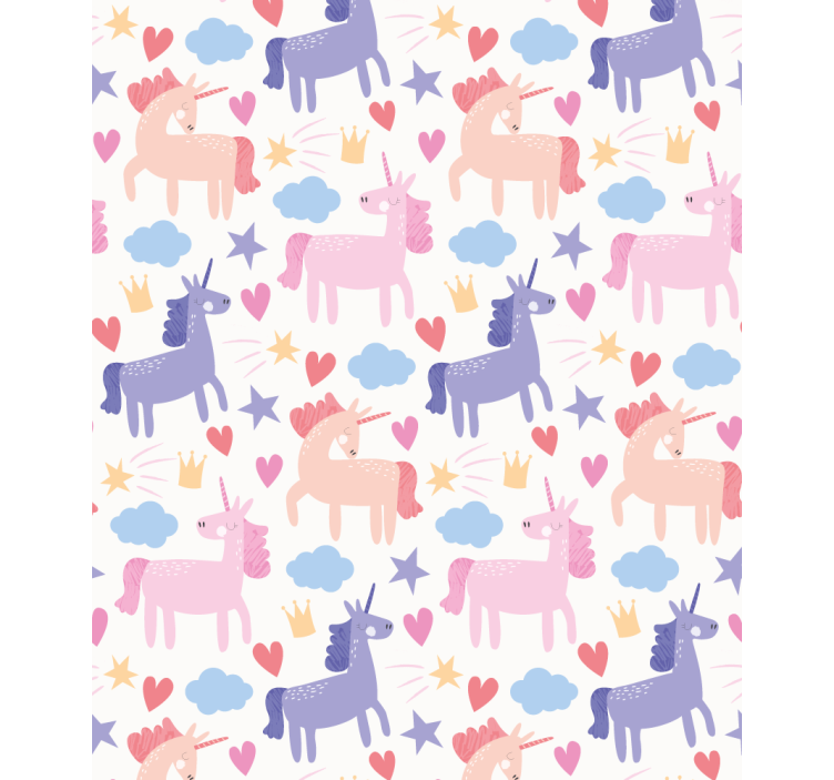Unicorn with hearts and stars Childrens blind - TenStickers