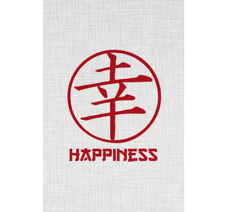 Happiness in Japanese text roller blind - TenStickers
