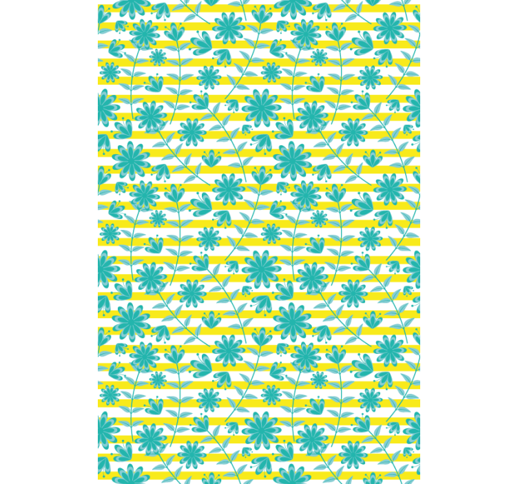 Bright stripe pattern flowers and plants roller blind - TenStickers