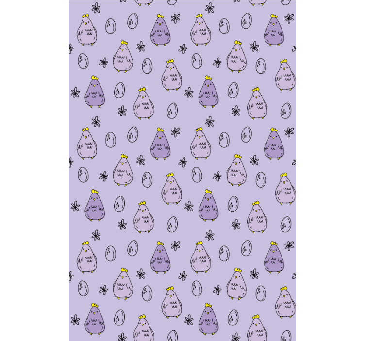 Purple pattern with chickens animal blind - TenStickers