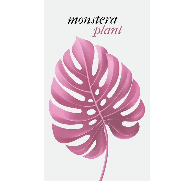 Pink monstera plant flowers and plants roller blind - TenStickers