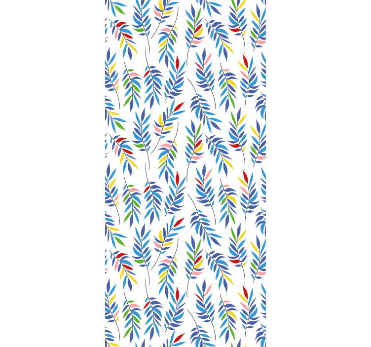 Colorful leafy pattern flowers and plants roller blind - TenStickers