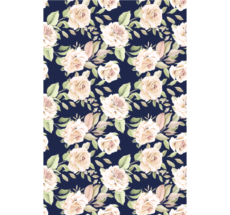 Floral Rose Pattern flowers and plants roller blind - TenStickers