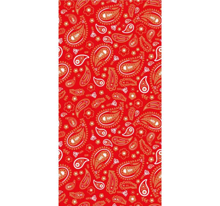 Red and orange paisley flowers and plant blind - TenStickers
