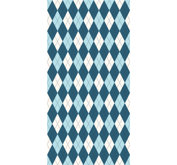 Diamond check blue pattern Bathroom blind - TenStickers