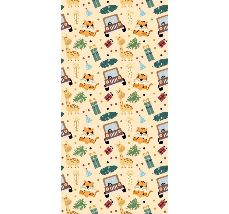 Safari-themed adventures children room roller blind - TenStickers