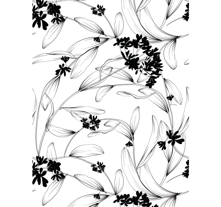 Stylized Floral Pattern flowers and plants roller blind - TenStickers