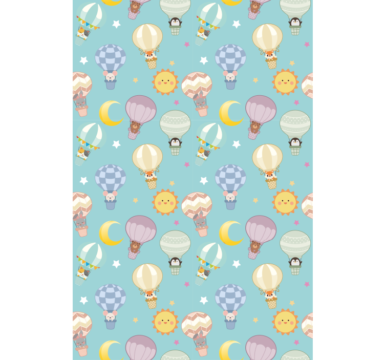 Hot air balloons and suns children room roller blind - TenStickers