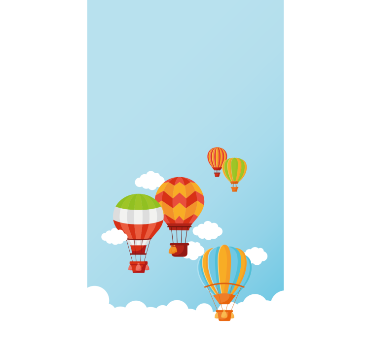 Colorful hot air balloons children room roller blind - TenStickers