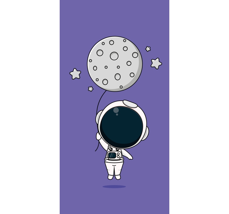 Astronaut with a moon balloon Blind painting - TenStickers