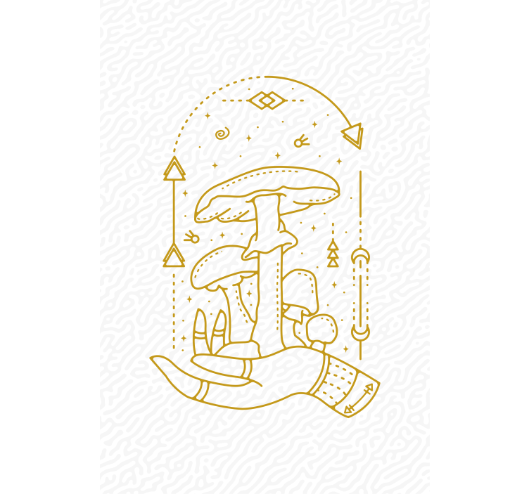 Mushroom Hand Offering flowers and plants roller blind - TenStickers