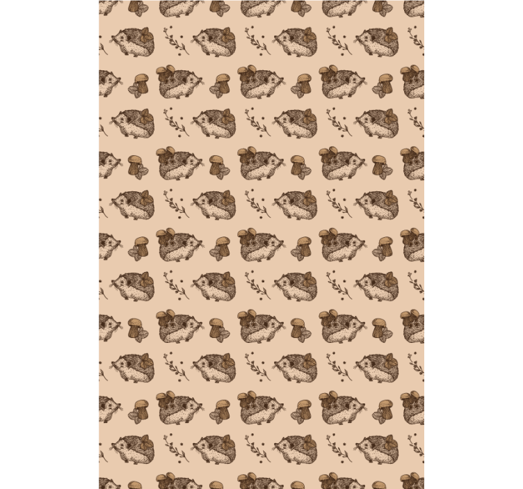 Hedgehogs and mushrooms animal roller blind - TenStickers