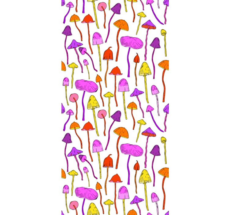 Lively mushroom theme flowers and plants roller blind - TenStickers