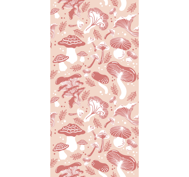 Mushroom variety pattern flowers and plants roller blind - TenStickers