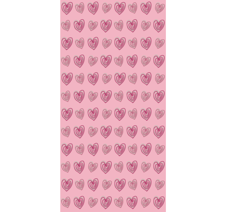 Doodle hearts pink pattern Romantic blind - TenStickers