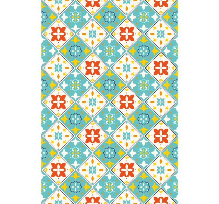 Colorful vintage style tiles Bathroom blind - TenStickers