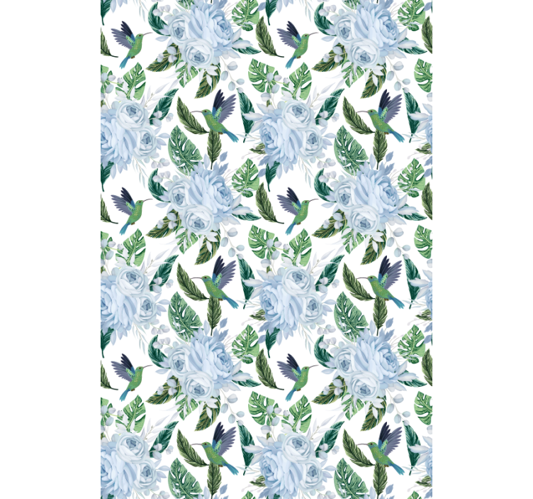 Hummingbirds and Roses flowers and plants roller blind - TenStickers