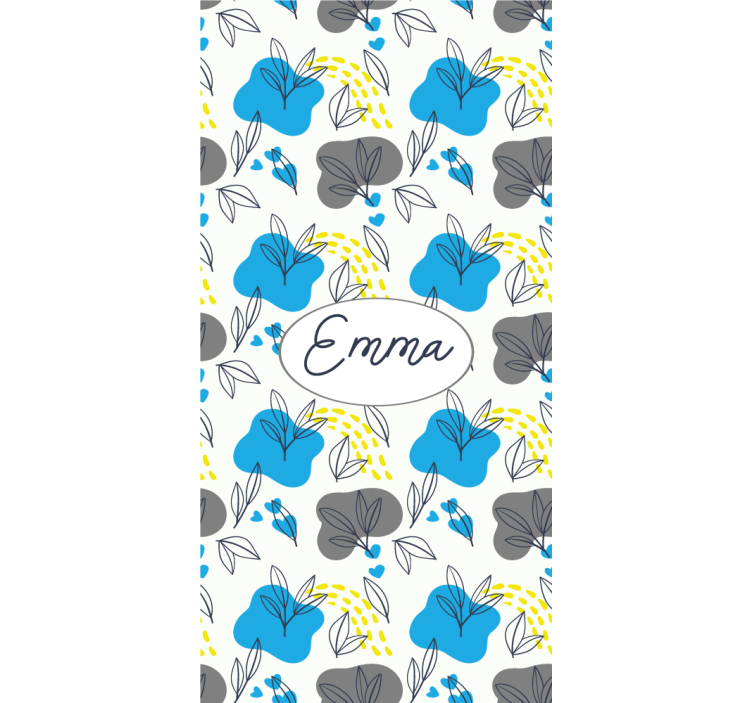 Custom floral name flowers and plants roller blind - TenStickers