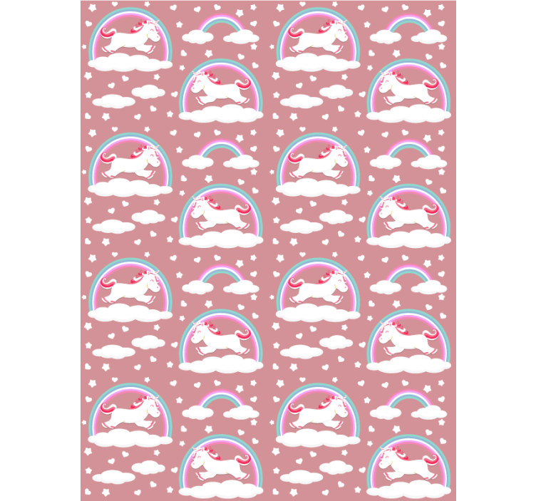 Magical unicorn theme children room roller blind - TenStickers