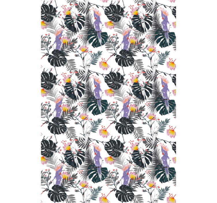 Tropical birds pattern animal roller blind - TenStickers