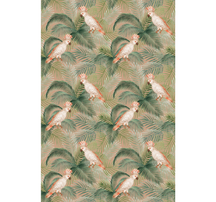 Cockatoo and Leaves animal roller blind - TenStickers