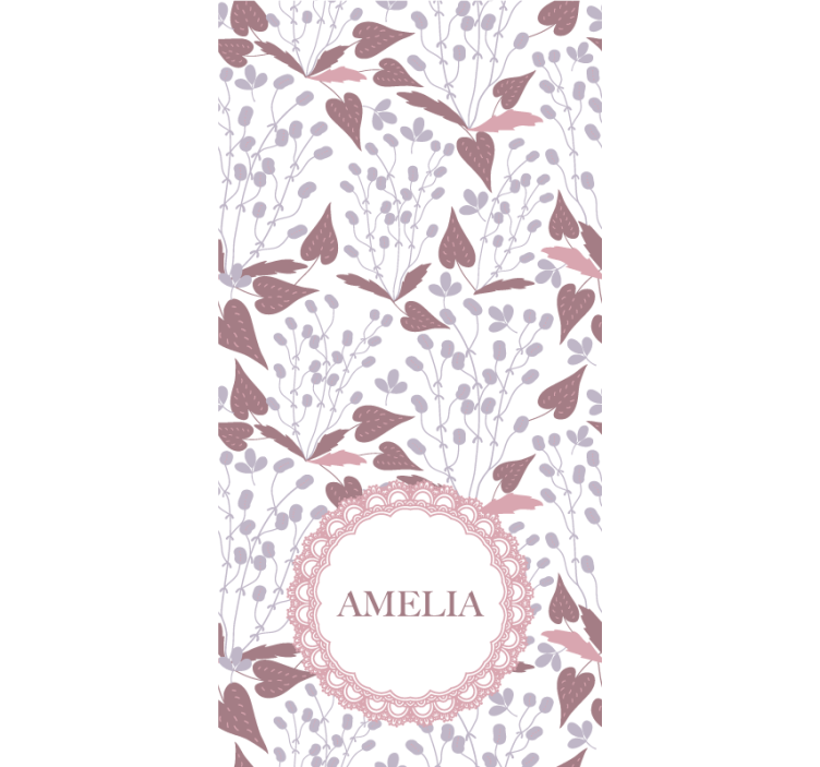 CUSTOM NAME FLOWER PATTERN flowers and plants roller blind - TenStickers