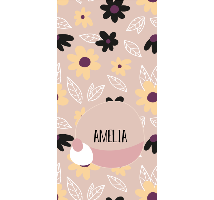 Custom Floral Name Design customise roller blind - TenStickers