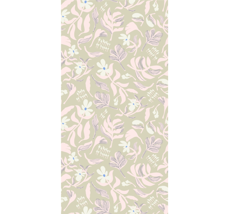 Beige leaf theme flowers and plants roller blind - TenStickers