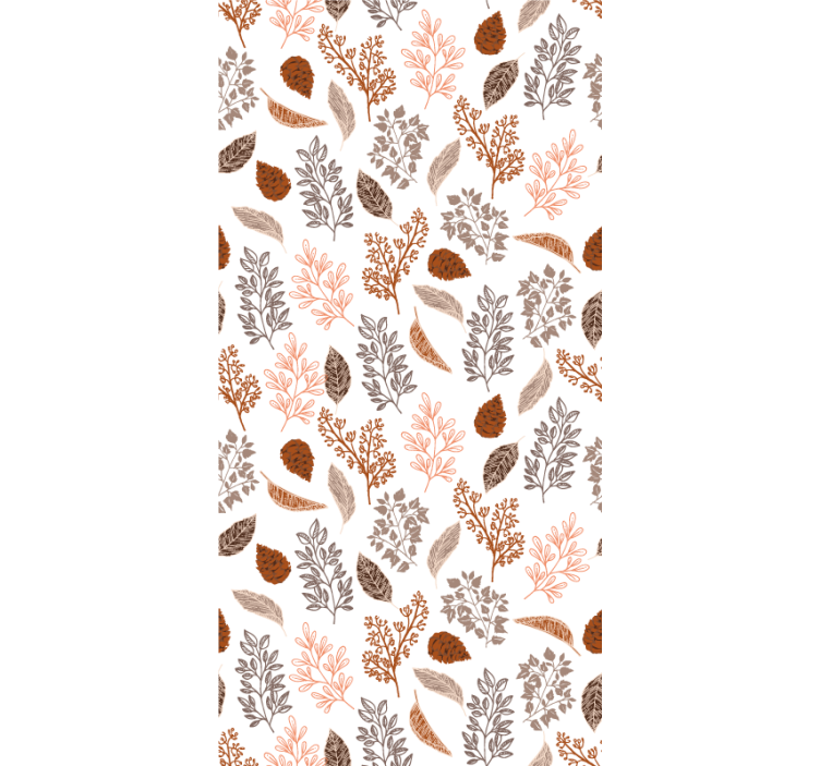 Autumn brown pattern flowers and plants roller blind - TenStickers