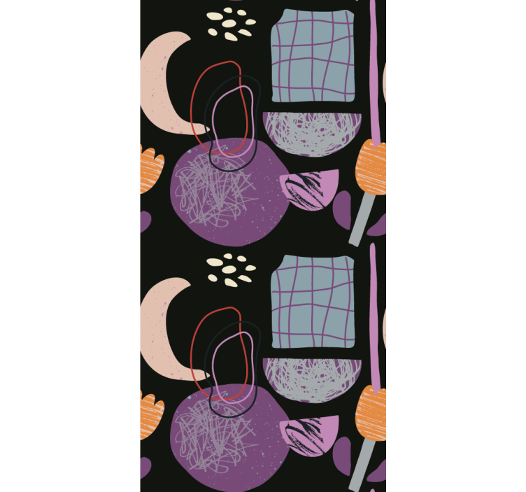 Violet collage abstraction Blind painting - TenStickers