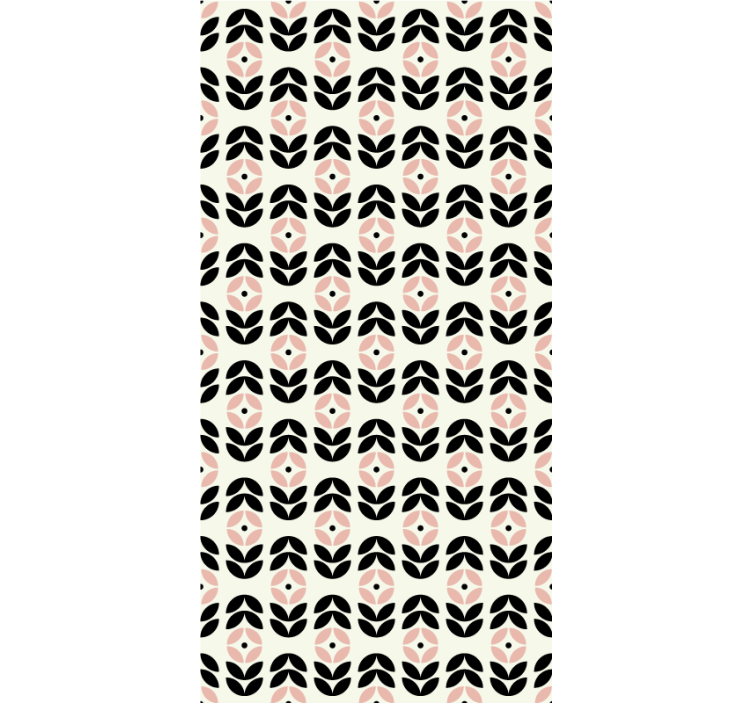 Geometric repetition beige flower roller blind - TenStickers