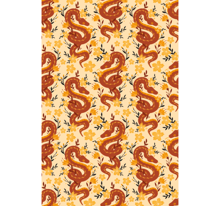 Serpent With Flowers animal roller blind - TenStickers