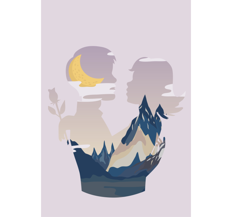 Night mountains scene original roller blind - TenStickers