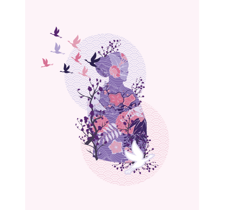 Floral Silhouette Art flowers and plants roller blind - TenStickers