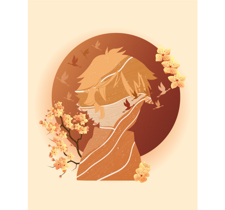 Asian nature silhouette art roller blind - TenStickers