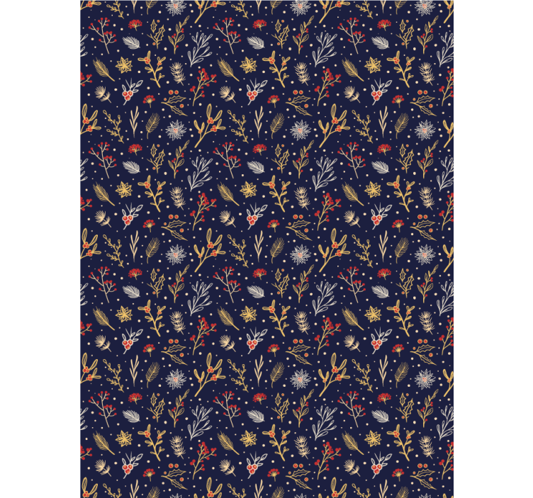 Golden mistletoe on navy blue More blind - TenStickers
