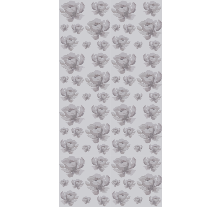 Grey delicate design flowers and plants roller blind - TenStickers
