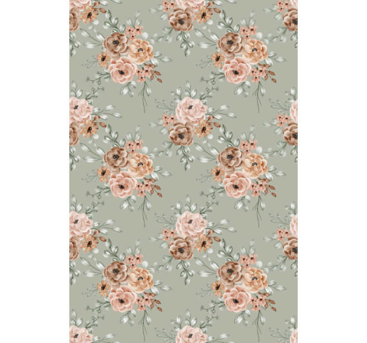 Beautiful beige arrangement flower roller blind - TenStickers