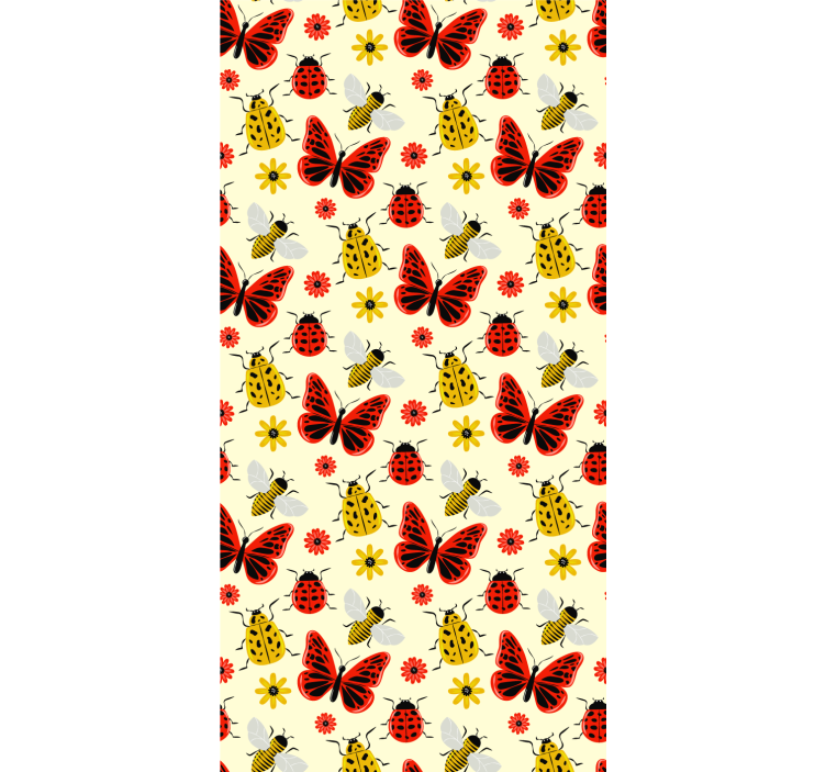 Colorful minimalistic bugs pattern Nordic blind - TenStickers
