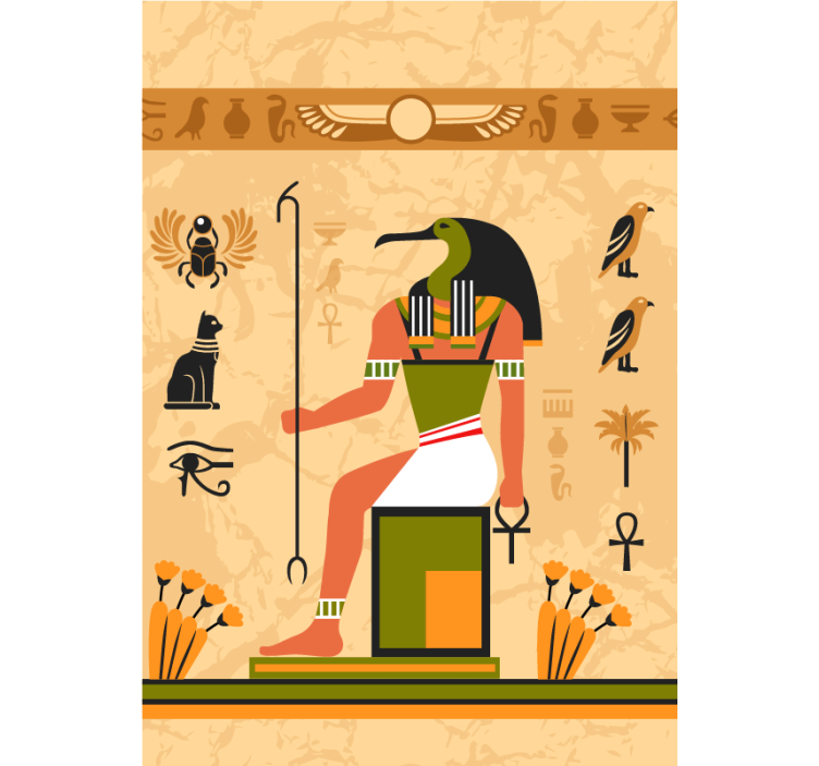 Egyptian God of the Moon Original roller blind - TenStickers