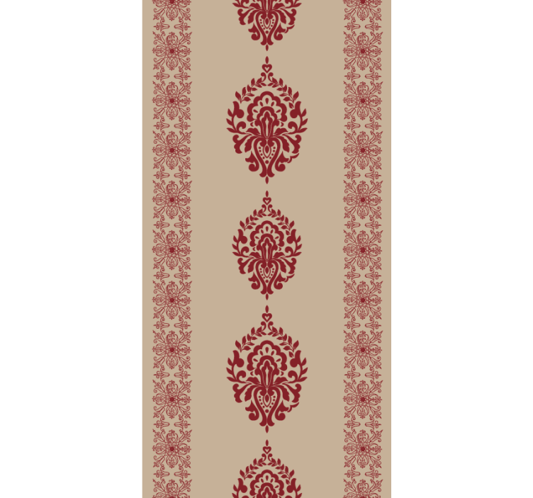 Elegant roller blind with red floral patterns - TenStickers